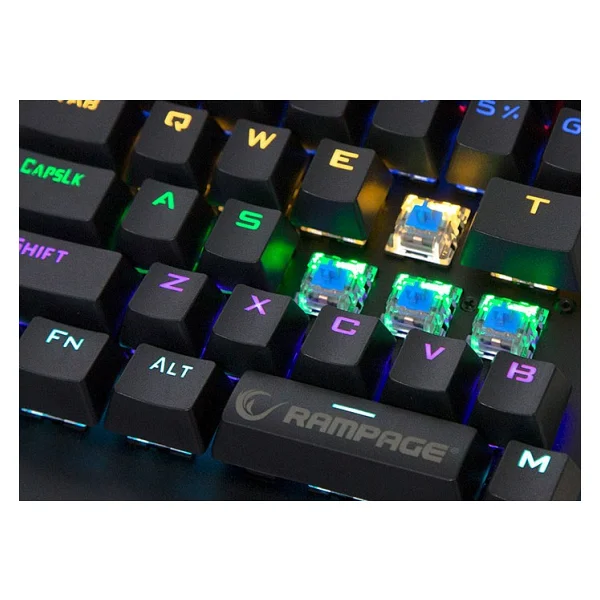 Rampage Palm Kb-R77 Blue Switch Kablolu Mekanik Oyuncu Klavyesi - Görsel 4