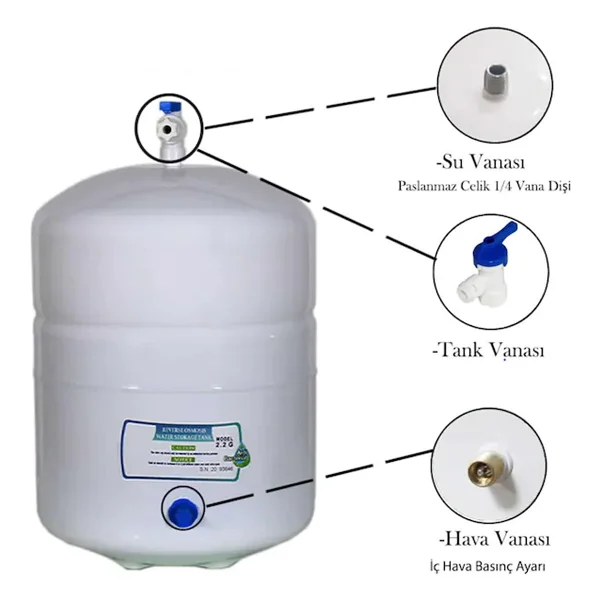 Sulook Su Arıtma Cihazı Tankı 8 Litre 2.2 Galon - Görsel 3