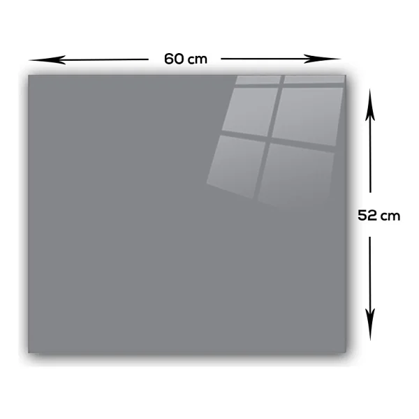 Decorita Düz Renk - Gri Cam Ocak Arkası Koruyucu 52cm X 60cm - Görsel 3