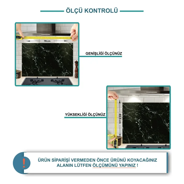 Decorita Düz Renk - Gri Cam Ocak Arkası Koruyucu 52cm X 60cm - Görsel 5