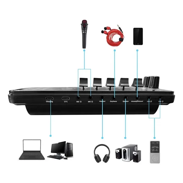 Midex Sk500-V11 Stüdyo Canlı Yayın Podcast Mikseri - Görsel 3