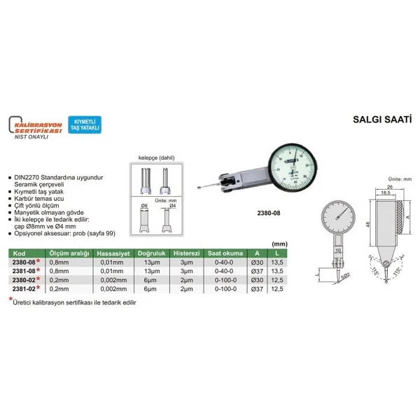 İnsize 2380-02 Komparatör Saati - Görsel 2
