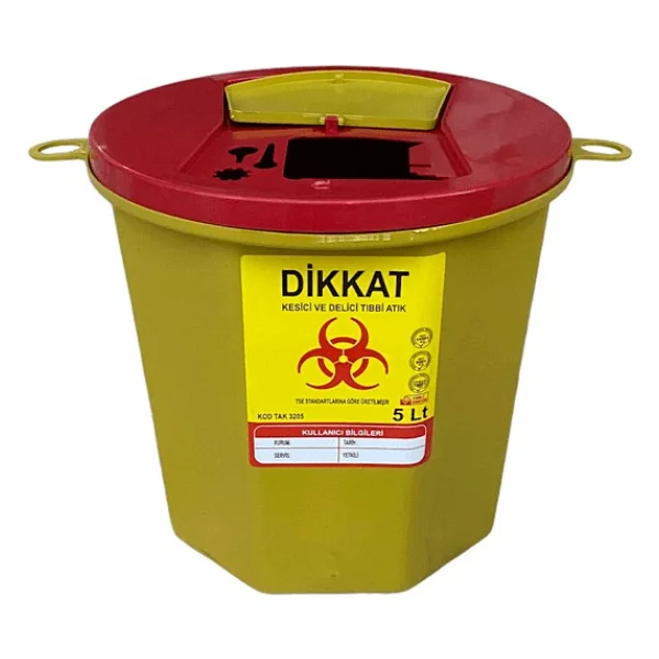Tıbbi Atık Kovası 5 Lt 10 Adet - Görsel 3