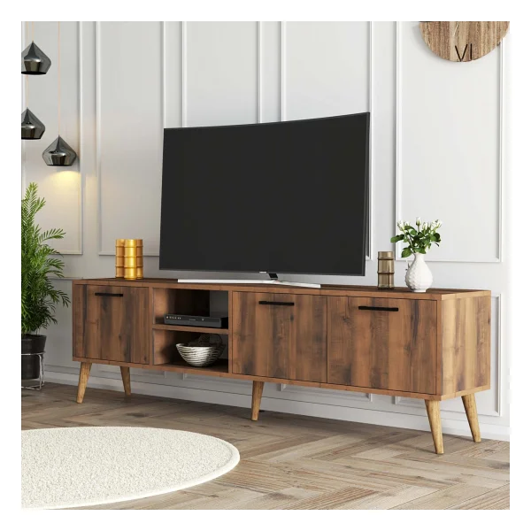Mezza Exxen 180 Cm (Ahşap Ayaklı) TV Ünitesi Hat Rengi 1583 - Görsel 8