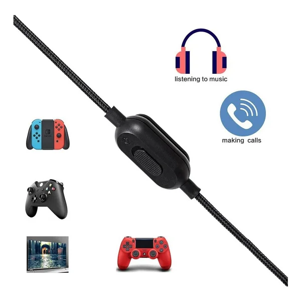 Schulzz Logitech G433 G233 Gpro Gprox Uyumlu Gaming Mikrofonlu Kulaklık Ses Kablosu - Görsel 4