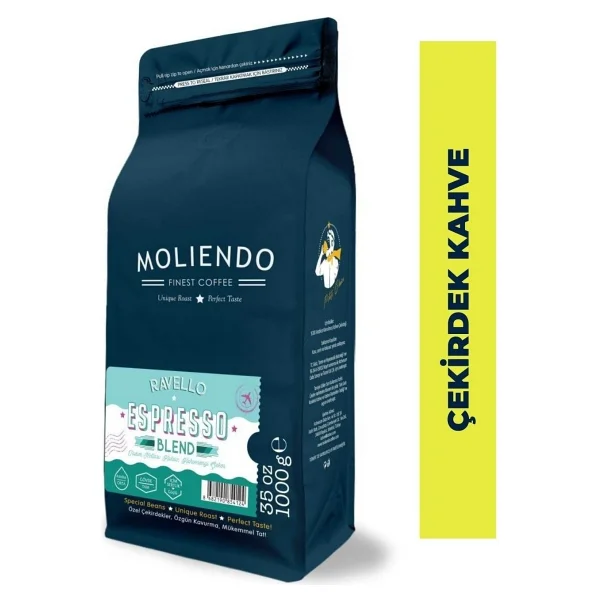 Moliendo Ravello Espresso Blend Kahve (Çekirdek Kahve) 1000 G - 1 Kg - Görsel 6