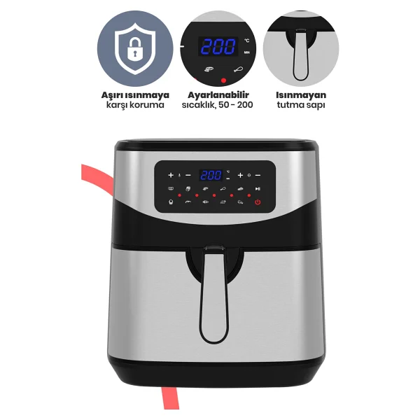 Goldmaster Grandchef 3xl Airfryer 9.2 Lt Inox Yağsız Fritöz - Görsel 2