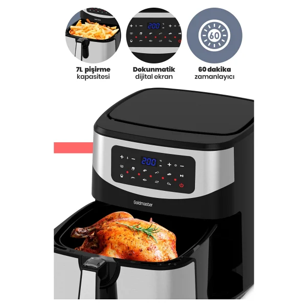 Goldmaster Grandchef 3xl Airfryer 9.2 Lt Inox Yağsız Fritöz - Görsel 3