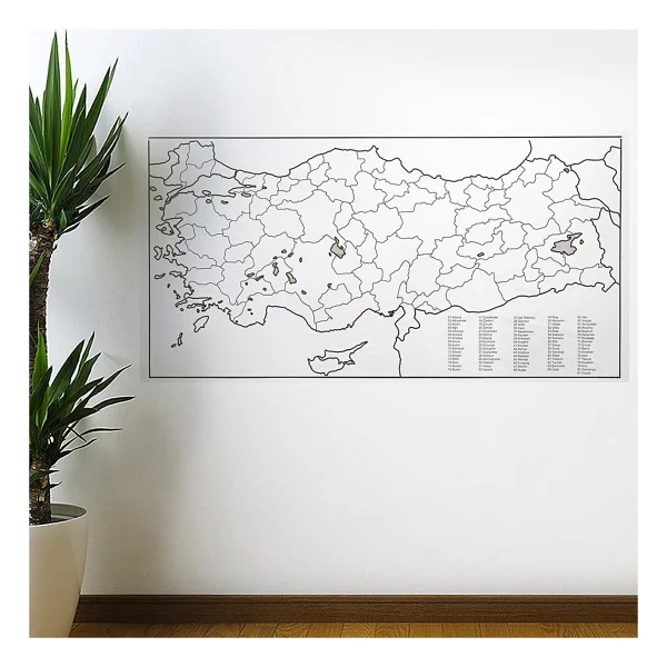 Xnews Yazılabilir Türkiye Haritası Manyetik Duvar Stickerı 110 X 56 Cm - Görsel 4