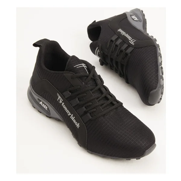 Tonny Black Erkek Füme Rahat Kalıp Termo Taban Bağcıklı Sneaker - Görsel 6