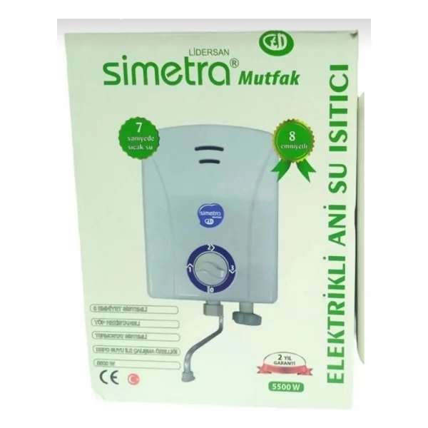 Simetra Mutfak Tipi Şofben 5 Mt Kablolu Orjınal Tam Takım Set Beyaz - Görsel 4