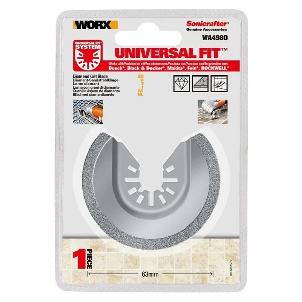 Worx Wa4980 Çok Amaçlı Raspalama Makinası İçin 63mm 180fayans Derz Arası Universal Temizleme/Kesme Elmas Bıçağı - Görsel 8