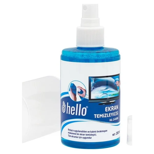 Hello Hl-14408 Sprey + Fiber Bez + Fırça 200ml Lcd Ekran Temizleme Seti - Görsel 2