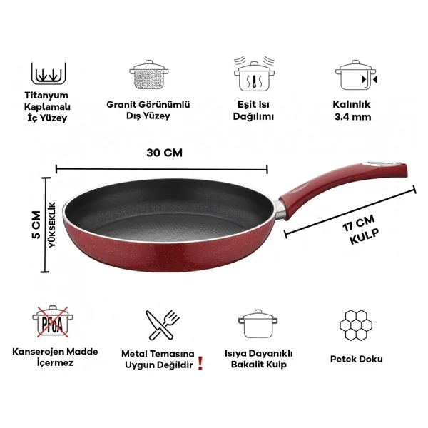 Taç Titan 30 Cm Granit Tava - Görsel 3