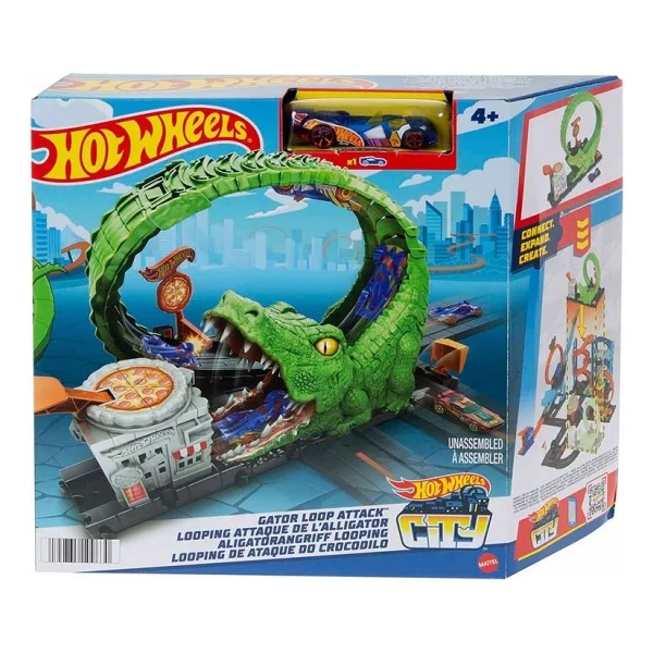 Hot Wheels Düşman Yaratıklar Oyun Seti Gator Loop Attack Hkx39 - Görsel 2