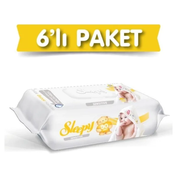 Sleepy Sensitive 90 Yaprak 6'lı Paket Islak Mendil - Görsel 2