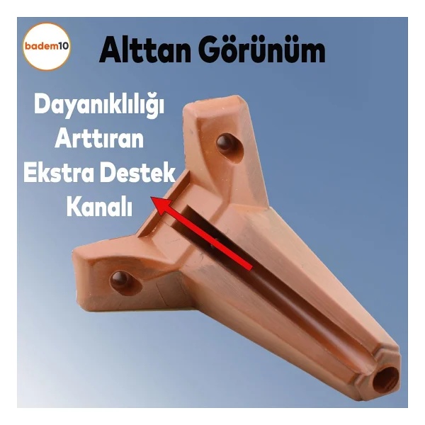 Badem10 Sedir 12'li Set Mobilya TV Ünitesi Çekyat Koltuk Kanepe Destek Ayağı 15 Cm Kahverengi Baza Ayak - Görsel 3