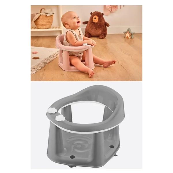 Flosoft Vakumlu Bebek Banyo Oturağı & Mama Oturağı 2'si 1 Arada Gri - Görsel 3