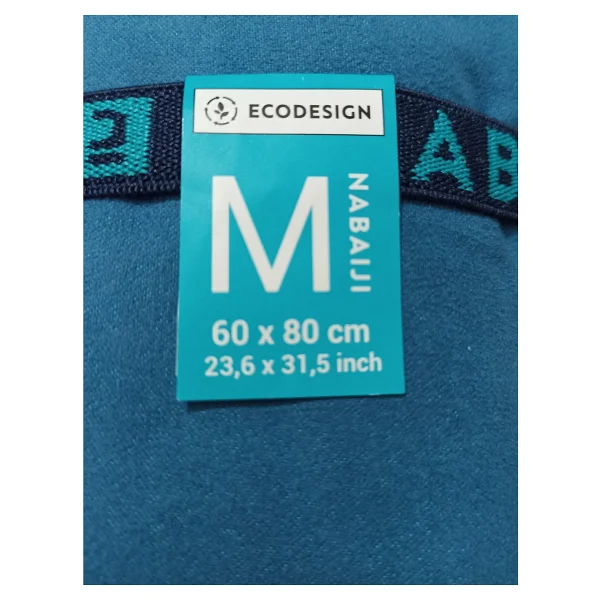 Nabaiji Çift Taraflı Mikrofiber Havlu - M Boy - Mavi / Yeşil 60 X 80 Cm Decathlon - Görsel 3