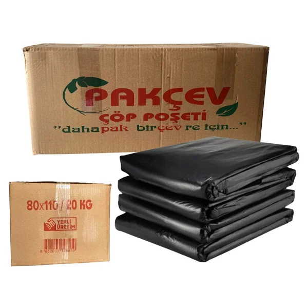 Pakçev Jumbo Boy Kalın Siyah Dökme Çöp Poşeti 80 X 110 Cm. 20 Kg. - Görsel 2