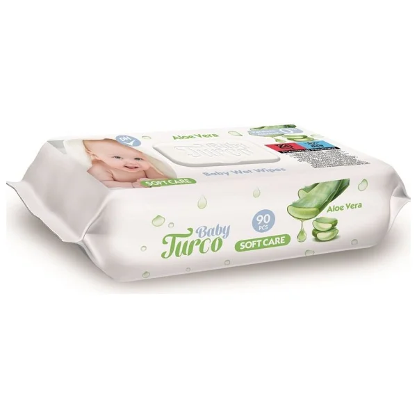 Baby Turco Softcare Aloe Vera 90 Yaprak Islak Bebek Havlusu - Görsel 2