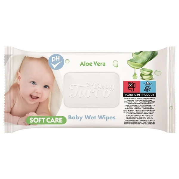 Baby Turco Softcare Aloe Vera 90 Yaprak Islak Bebek Havlusu - Görsel 3