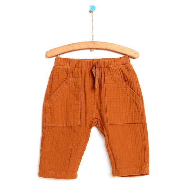 Hellobaby Hellobaby Basic Erkek Bebek Ön Cepli Dokuma Pantolon Erkek Bebek - Koyu Mavi - 9 Ay - Görsel 7