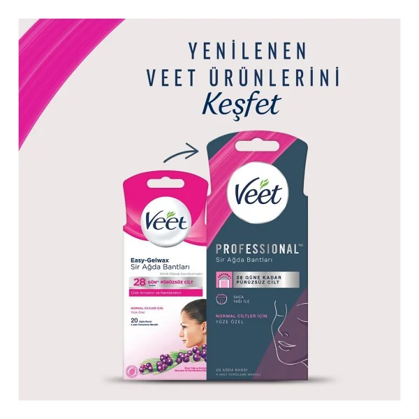 Veet Professional Normal Ciltler İçin Yüze Özel 20'li Sir Ağda Bandı - Görsel 2