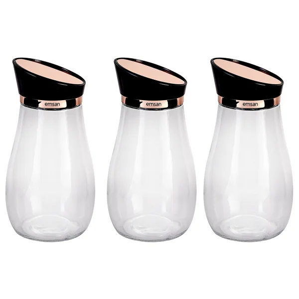 Emsan Alpha 3 Parça Büyük Boy Kavanoz Seti Rose Gold - Görsel 5