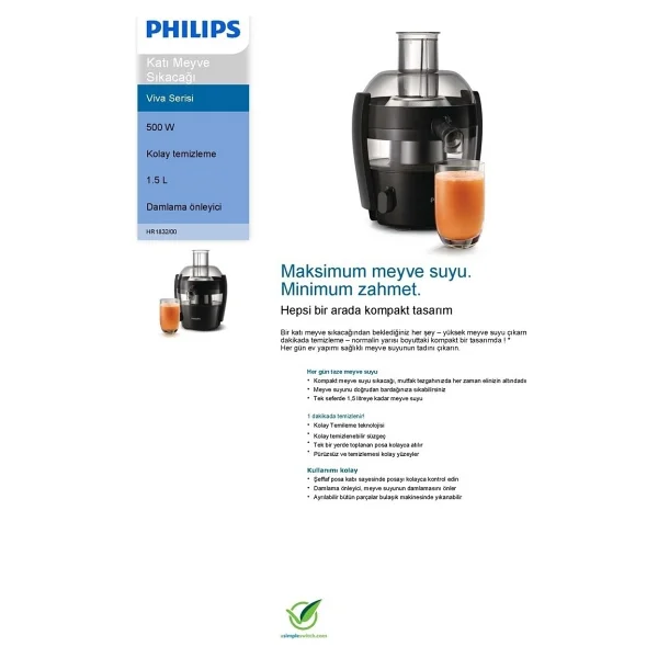 Philips Philip Katı Meyve Sıkacağı Viva Collectıon - Görsel 3