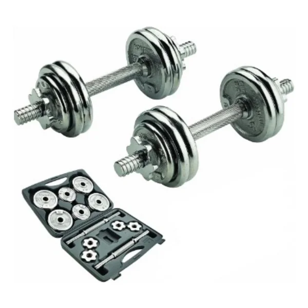 Ckspor 15 Kg Krom Dumbell Seti Çantalı Döküm Plaka Dambıl Seti Cks15 - Görsel 6