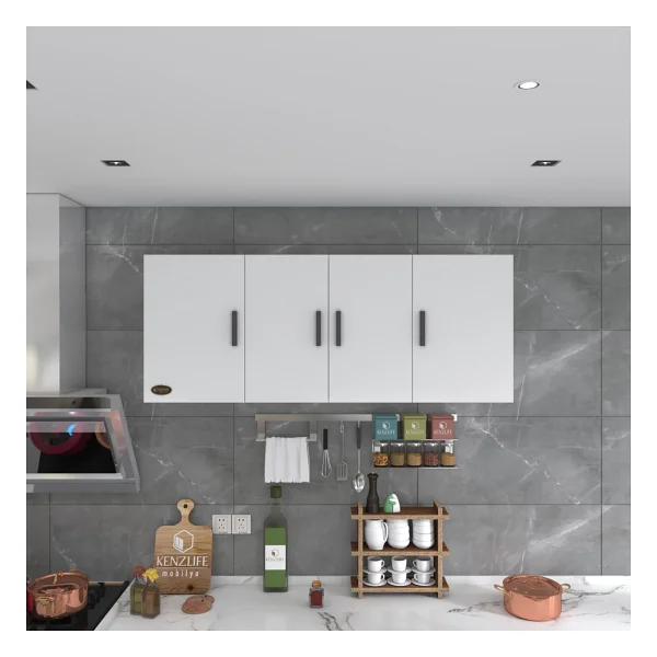 Kenzlife Hazır Mutfak Marina Byz 060x150x22 Mutfak Banyo Dolabı Kapaklı Raflı - Görsel 4