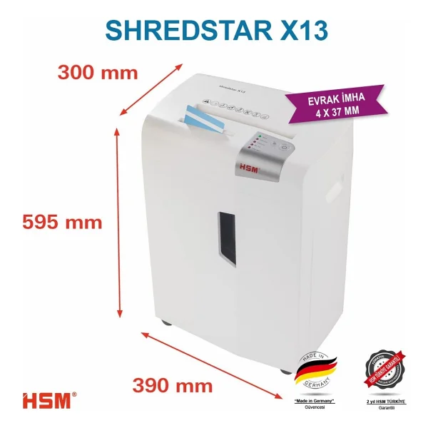 Hsm Shredstar X13 4x37 Mm Evrak İmha Makinesi - Görsel 4