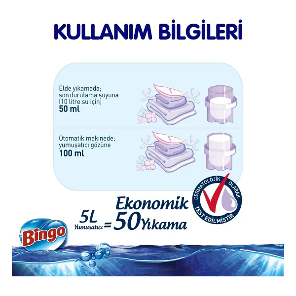 Bingo Soft Sensitive Yumuşatıcı 50 Yıkama 5 Lt 4'lü - Görsel 2