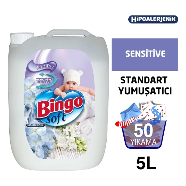 Bingo Soft Sensitive Yumuşatıcı 50 Yıkama 5 Lt 4'lü - Görsel 3
