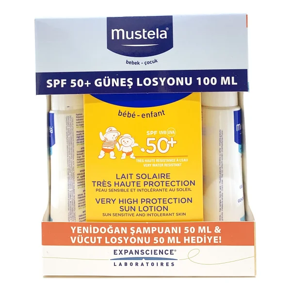 Mustela Güneş Losyonu 3lü Kofre - Spf50+ Losyon 100 Ml Hydra Bebe 50 Ml Gentle Cleansing Gel 50 Ml - Görsel 2