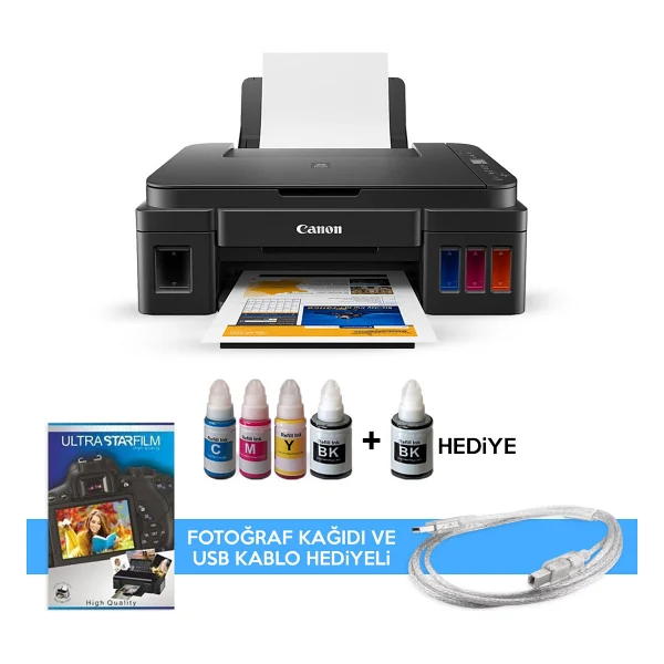 Canon Pixma G2411 Tarayıcı + Fotokopi Renkli Çok Fonksiyonlu Tanklı Mürekkep Püskürtmeli Yazıcı - Görsel 2