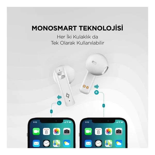 Ttec AirBeat UltraSlim 2KM136B TWS Beyaz Kulak İçi Bluetooth Kulaklık - Görsel 8