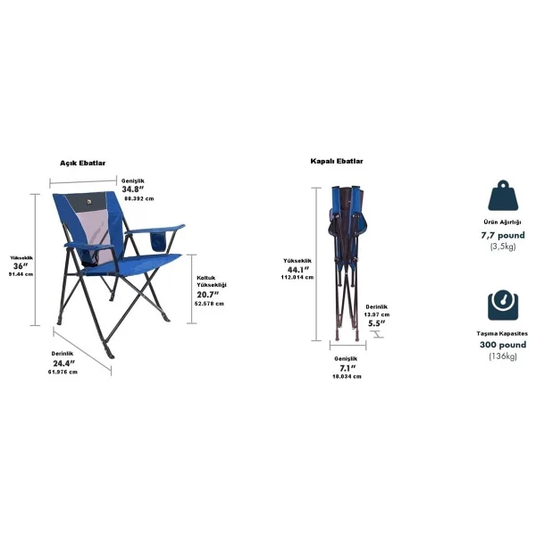 Gci Comfort Pro Chair Katlanır Kamp Sandalyesi - Görsel 5