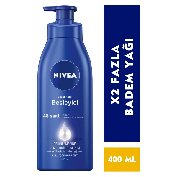 Nıvea Besleyici Vücut Sütü 400 Ml X2 Adet, Kuru Ve Çok Kuru Ciltler,48 Saat Nemlendirici Vücut Losyonu - Görsel 2