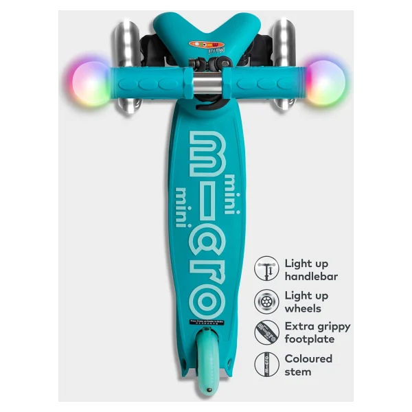 Micro Mini Deluxe Magic MMD131 Turkuaz Işıklı 3 Tekerlekli Çocuk Scooter - Görsel 3