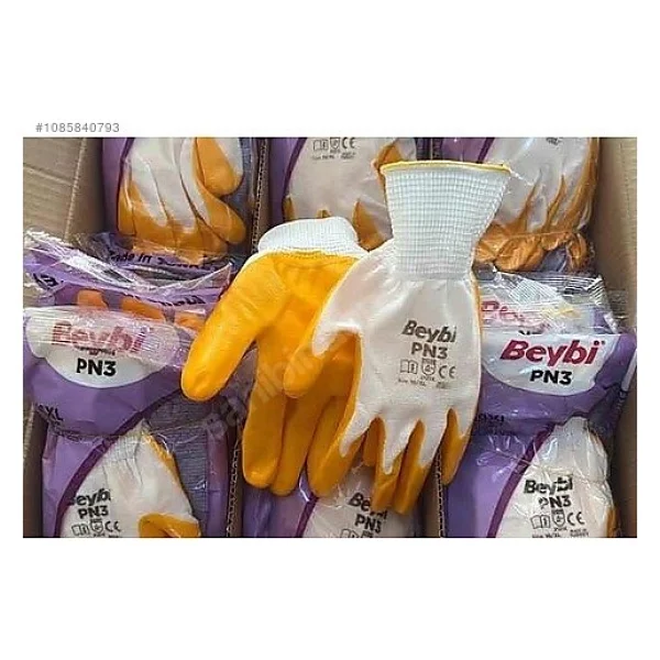 Beybi Pn3 Polyester Örme Nitril İş Eldiveni 12 Çift - Görsel 3