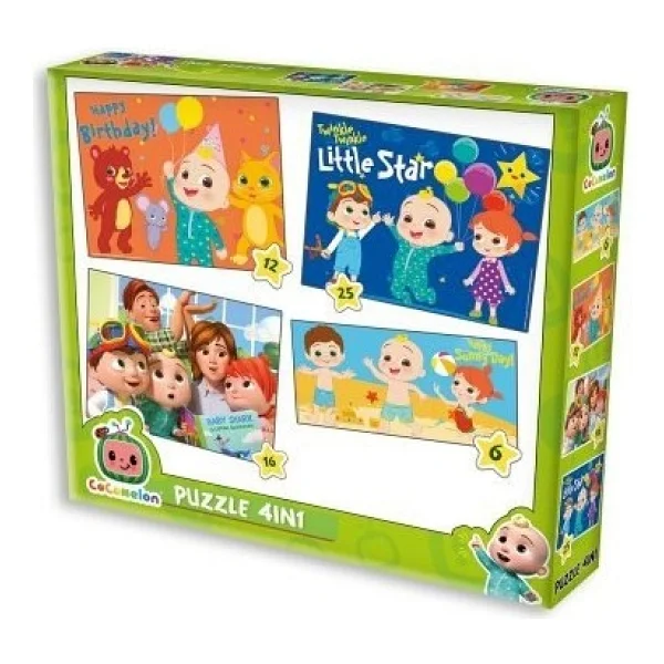 Laço Kids Cocomelon Kutulu Lisanlı 4 Lü Puzzle/Yapboz - Görsel 6