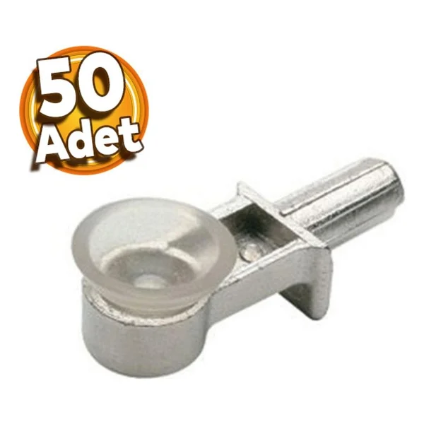 Badem10 Raf Pimi Vantuzlu Cam Ahşap Metal Raf Tutucu Çivisi Mobilya Dolap Pimi (50 Adet) - Görsel 5