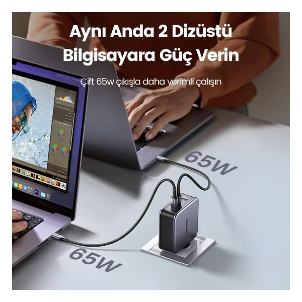 Ugreen Nexode 140 W Type-C Kablolu Hızlı Şarj Aleti - Görsel 5