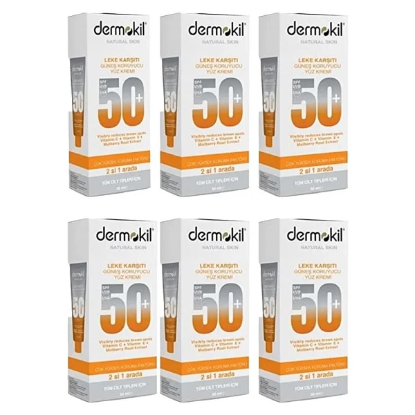 Dermokil Güneş Koruyucu Yüz Kremi Leke Karşıtı 50 ml x 6 Adet - Görsel 2