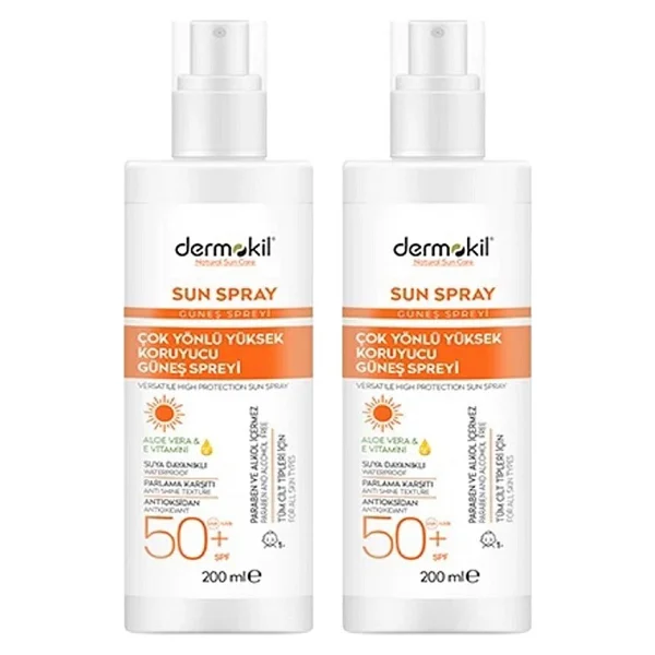 Dermokil Çok Yönlü Yüksek Koruyucu Güneş Spreyi 50SPF 200 ml x 2 Adet - Görsel 2