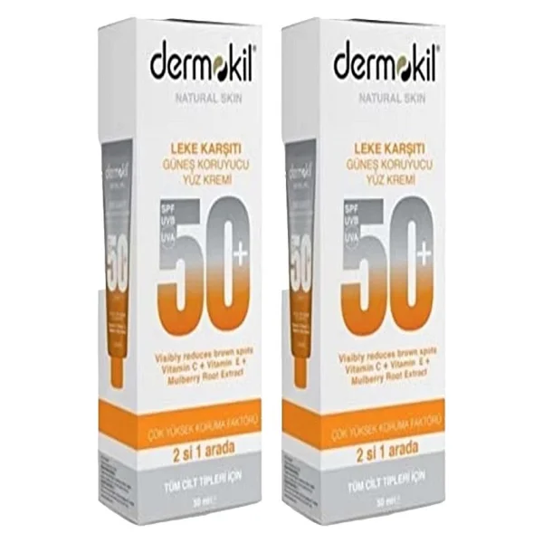 Dermokil Güneş Koruyucu Yüz Kremi Leke Karşıtı 50 Ml X 2 Adet - Görsel 2