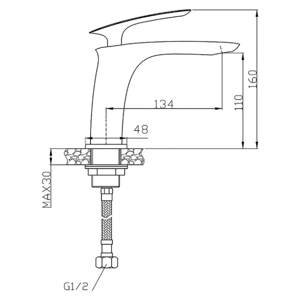 Newarc 121521 Slim Lavabo Bataryası - Görsel 3