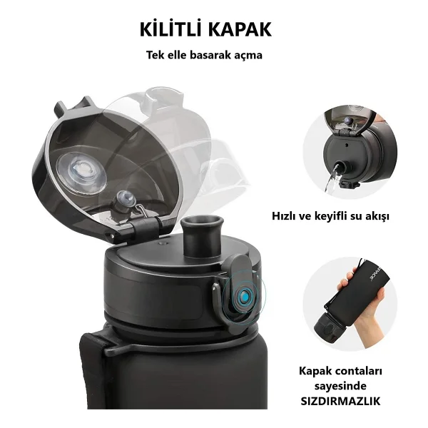 Uzspace 3026 Yeşil 500 Ml Tritan Matara - Görsel 4